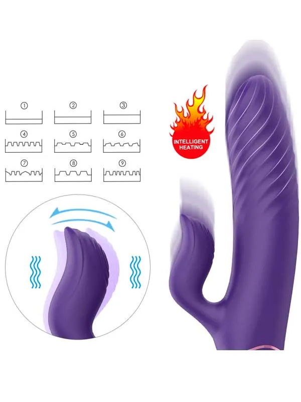 İleri Geri Hareketli Isıtmalı Şarjlı G-Spot Vibratör 21 cm
