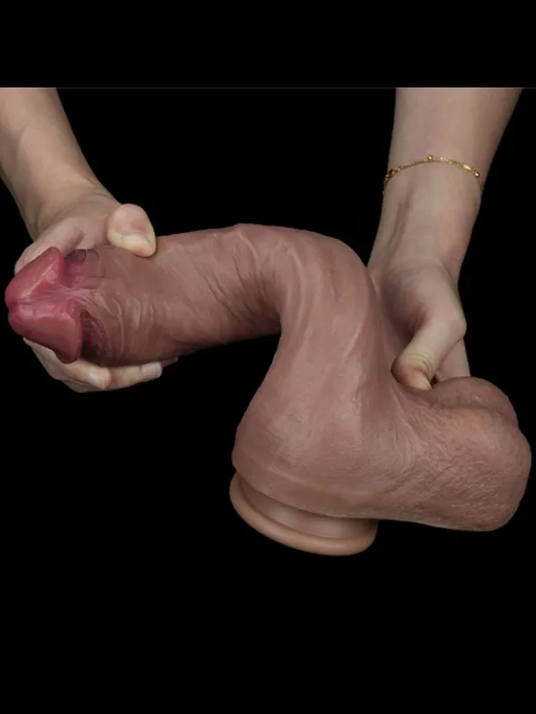 10.5'' Dual Layered Platinum Silicone Realistik Dildo 27 cm