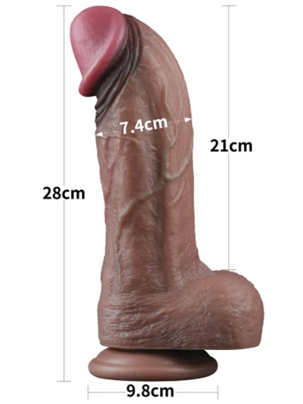 11'' Dual Layered Silicone Cock XXL 28 cm