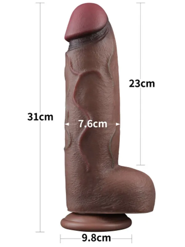 12'' Dual Layered Silicone Cock XXL 31 cm