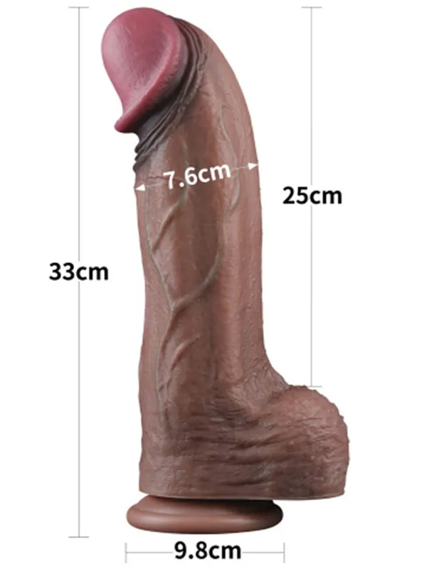 13'' Dual Layered Silicone Cock XXL 33 cm