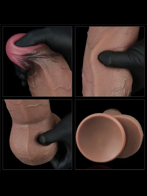 9.5'' Dual Layered Silicone Cock XXL 24.5 cm