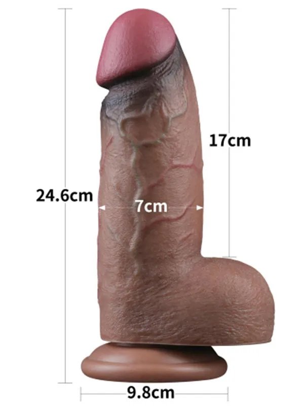 9.5'' Dual Layered Silicone Cock XXL 24.5 cm