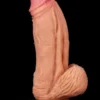 Çift Katmanlı Platinyum Silikon Monster Dildo 25 cm Ten