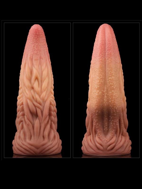 Çift Katmanlı Platinyum Silikon Canavar Dildo 25 cm