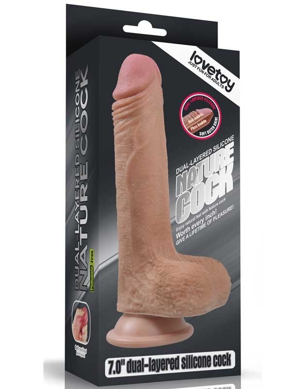 Çift Katmanlı Platinyum Silikon Realistik Dildo 18 cm