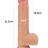 Döner Başlı Çift Katmanlı Isıtmalı Şarjlı Titreşimli Gerçekçi Dildo 21.5 cm