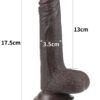 Kayar Derili Çift Katmanlı Gerçekçi Dildo 17.5 cm Siyah