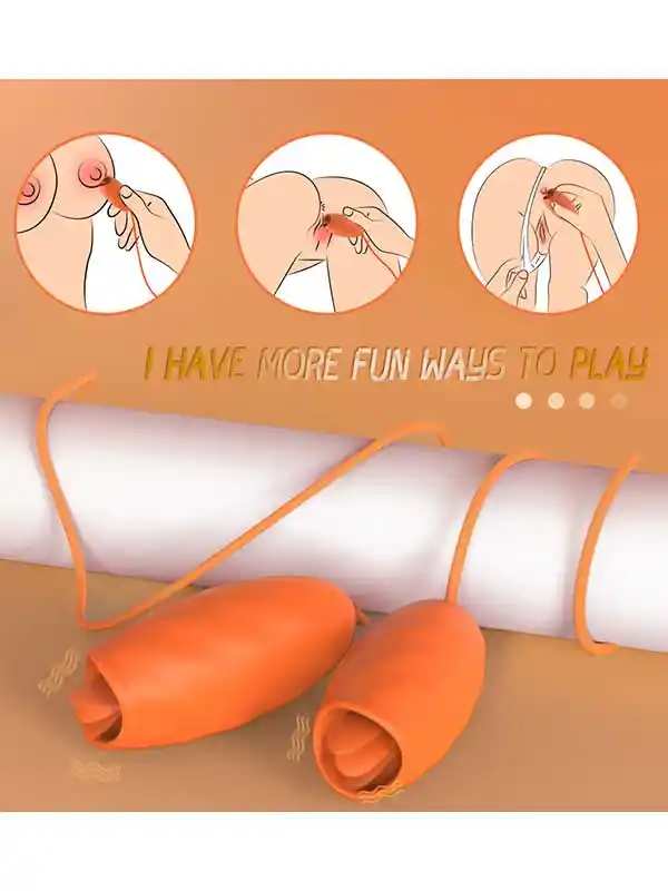 2'li Şarjlı Dil Stimülasyonlu Titreşim Topları