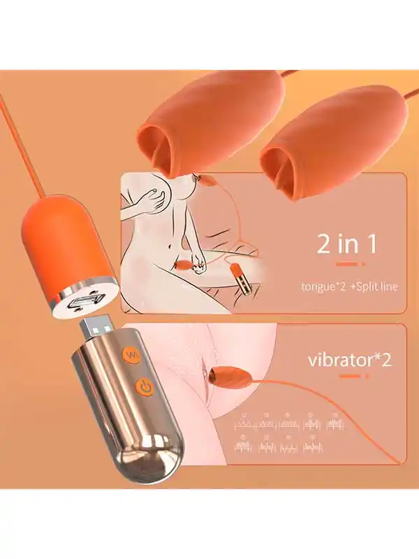 2'li Şarjlı Dil Stimülasyonlu Titreşim Topları