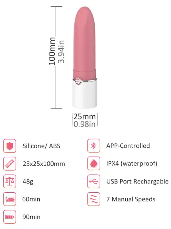 LOTOS Lipstick Telefon Kontrollü Ruj Vibratör