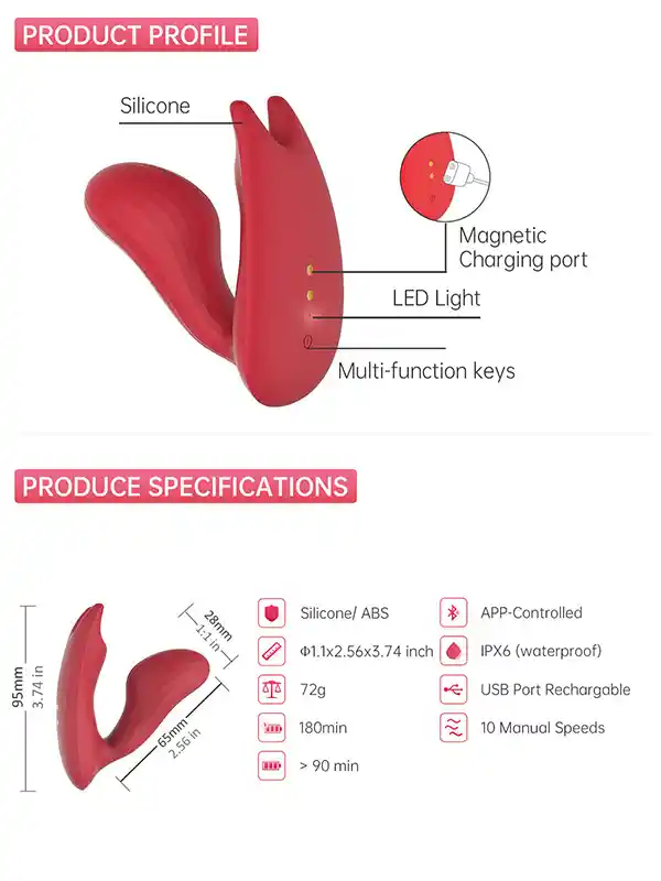 UMI Telefon Kontrollü Çiftler İçin Giyilebilir Vibratör