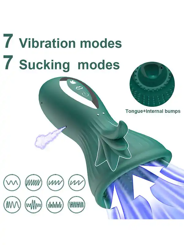 NOXXX Vakumlu ve Dil Yalamalı Titreşimli Şarjlı Göğüs Vajina Pompası