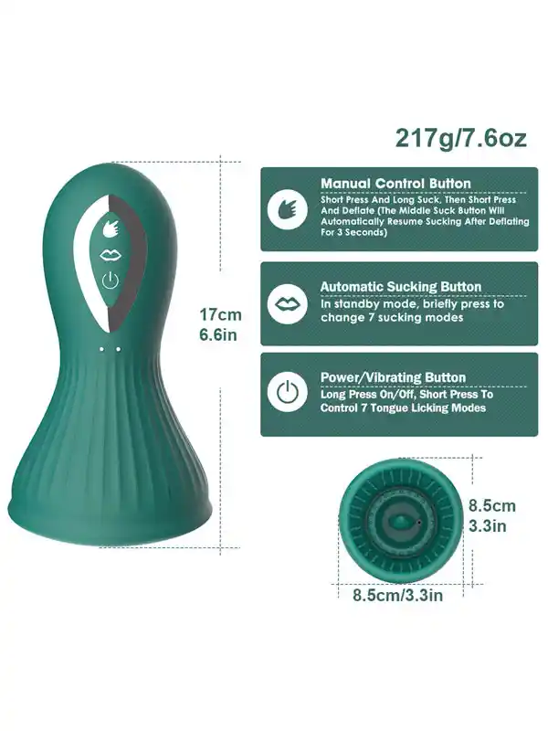 NOXXX Vakumlu ve Dil Yalamalı Titreşimli Şarjlı Göğüs Vajina Pompası