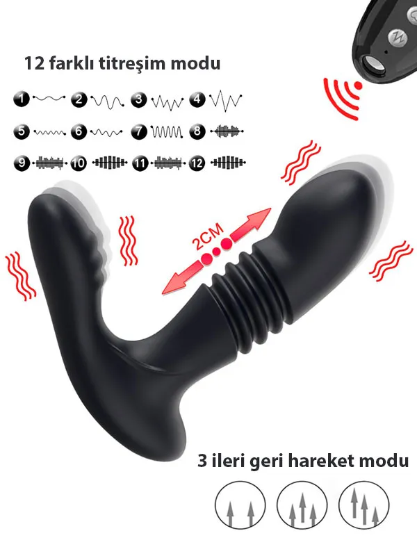 NOXXX A-Heros Rumble Şarjlı Uzaktan Kumandalı İleri Geri Hareketli  Vibratör