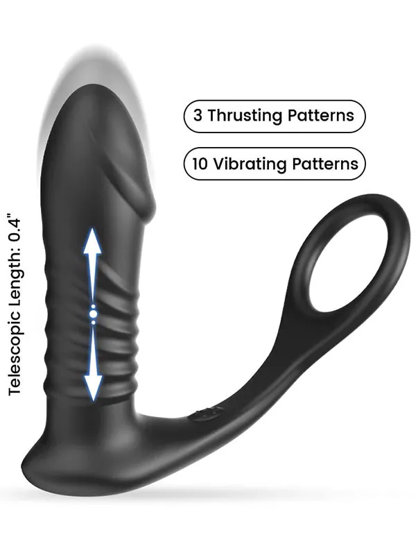 NOXXX A-Heros Best Mate Kumandalı Şarjlı İleri Geri Hareketli Penis Halkalı Anal Vibratör