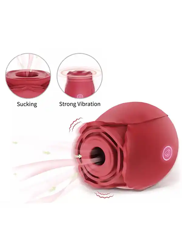 NOXXX Gül Tasarımlı Titreşimli Vakumlu Klitoral Vibratör