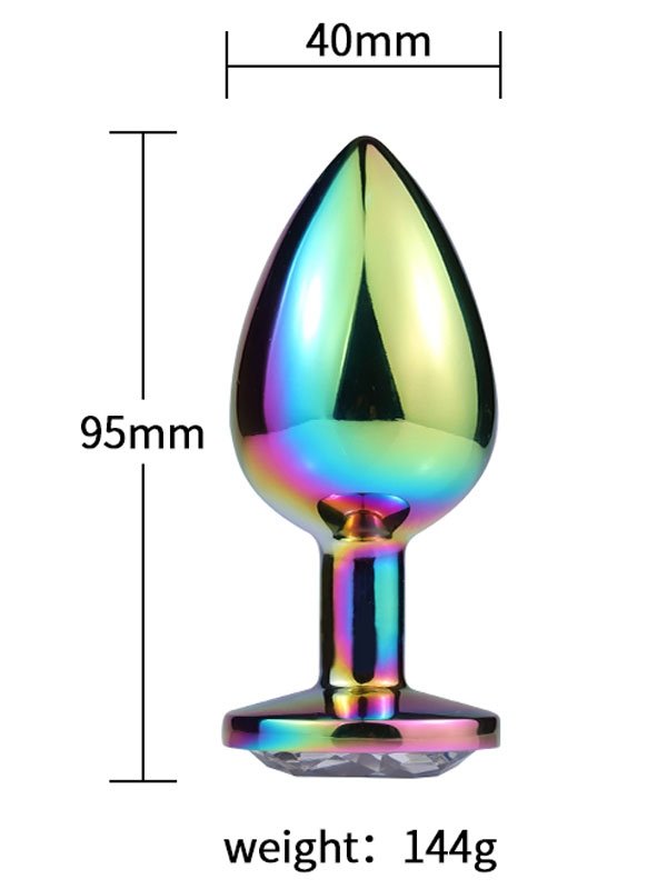 NOXXX Çok Renkli Büyük Boy Taşlı Çelik Anal Plug