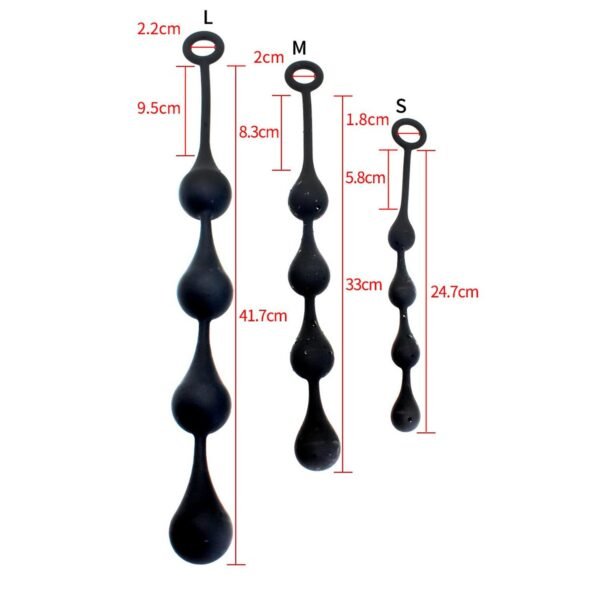 Pembe Tilki Kademeli Anal Boncuk L Boy Siyah