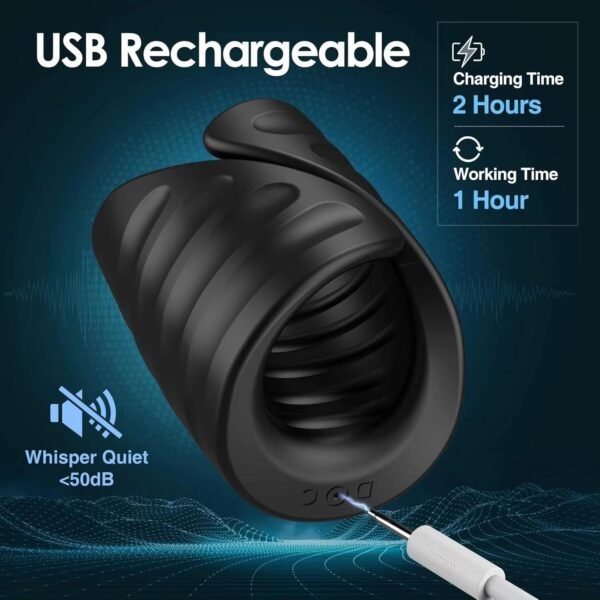 Pembe Tilki Ribbed Tunnel Titreşimli Mastürbatör