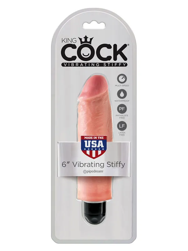 King Cock 6'' Stiffy Titreşimli Vibratör Ten 15.5 cm