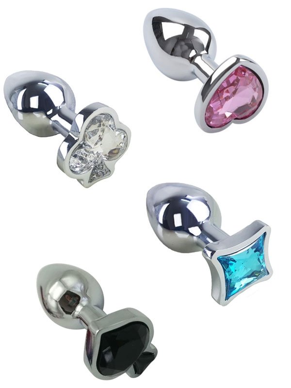 NOXXX Değiştirilebilir Poker Başlıklı Çelik Anal Plug Set Küçük Boy