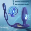 Penis Halkalı Prostat ve Elektro Şok Özellikli Anal Vibratör