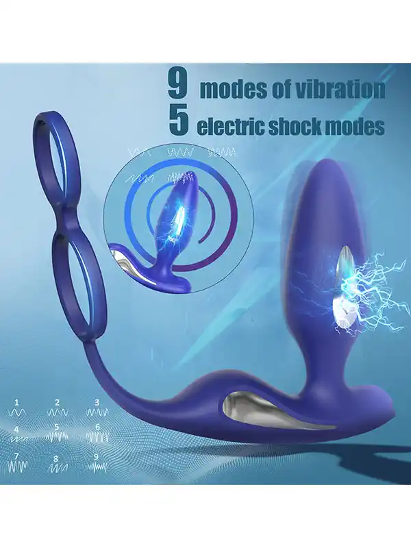 Penis Halkalı Prostat ve Elektro Şok Özellikli Anal Vibratör