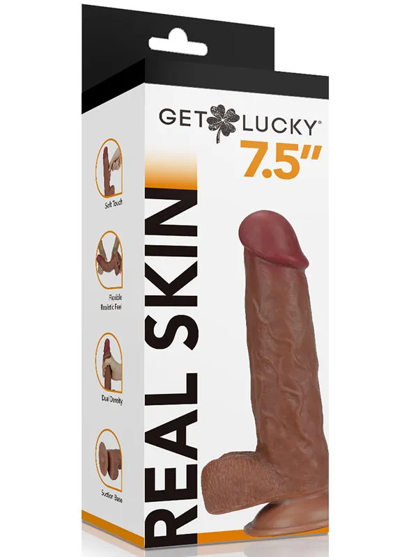 7.5" Dual Layer Oynar Derili Realistik Melez Penis 19 cm