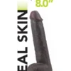 8" Dual Layer Oynar Derili Realistik Siyah Penis 20 cm