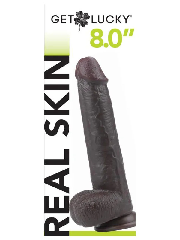 8" Dual Layer Oynar Derili Realistik Siyah Penis 20 cm