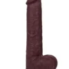 8" Dual Layer Oynar Derili Realistik Siyah Penis 20 cm