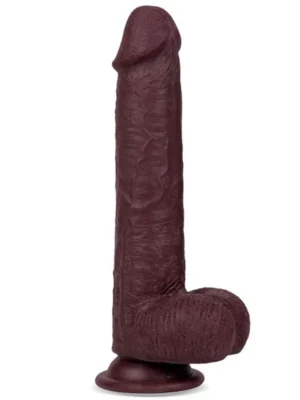 8" Dual Layer Oynar Derili Realistik Siyah Penis 20 cm