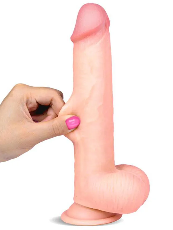 9" Dual Layer Oynar Derili Realistik Penis 23 cm
