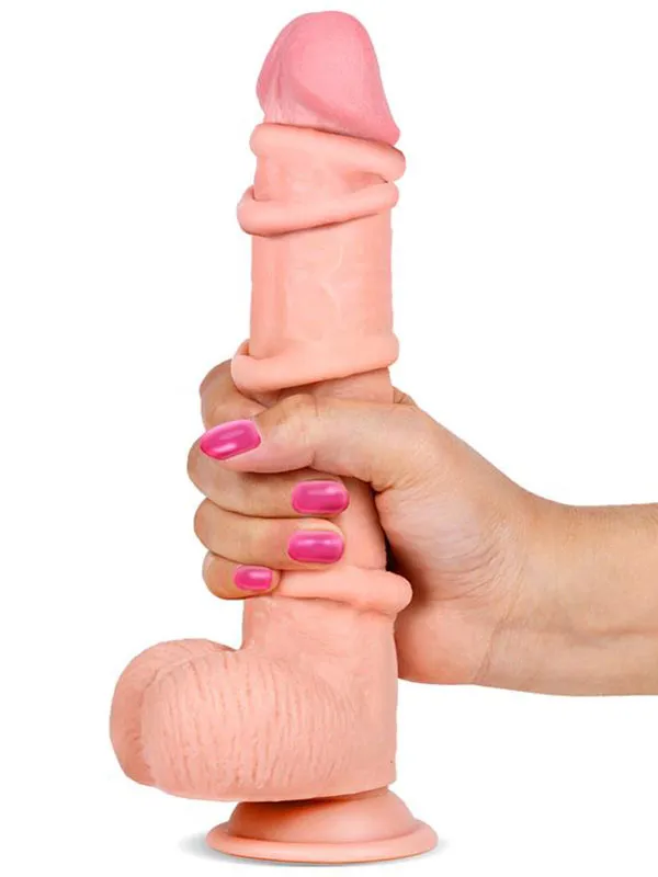 9" Dual Layer Oynar Derili Realistik Penis 23 cm