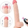 Uzaktan Kumandalı Şarjlı Döner Başlı Titreşimli Realistik Dildo 23 cm