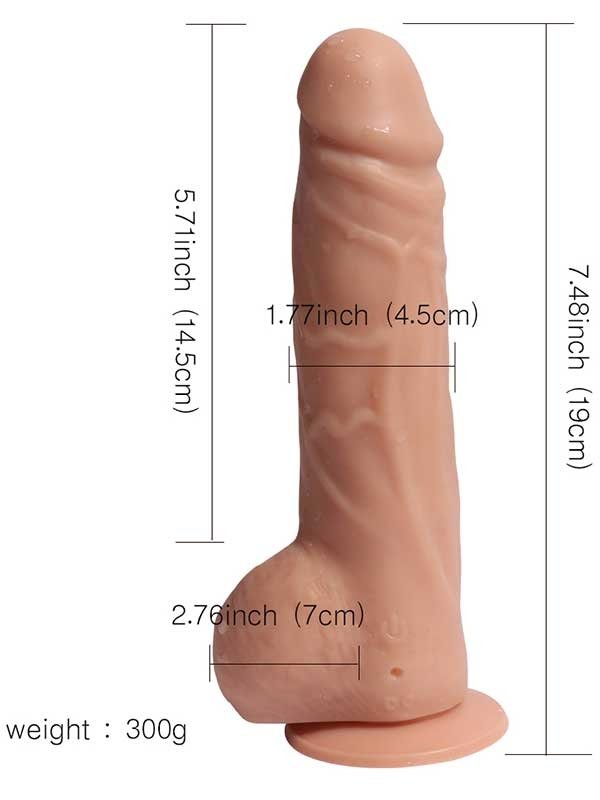Şarjlı Uzaktan Kumandalı Titreşimli Realistik Dildo 19 cm