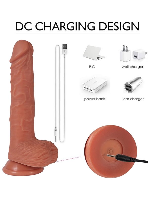 İleri Geri Hareketli Döner Başlı Şarjlı Realistik Dildo 22 cm