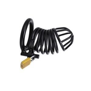 Siyah Metal Penis Kilidi 45mm  – Ayarlanabilir Çelik Kafes + Asma Kilit
