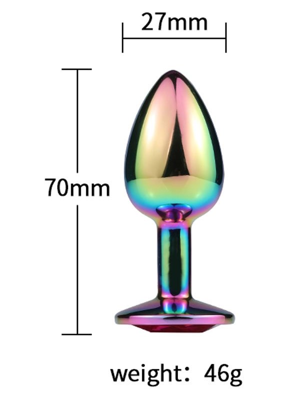 NOXXX Çok Renkli Küçük Boy Taşlı Çelik Anal Plug