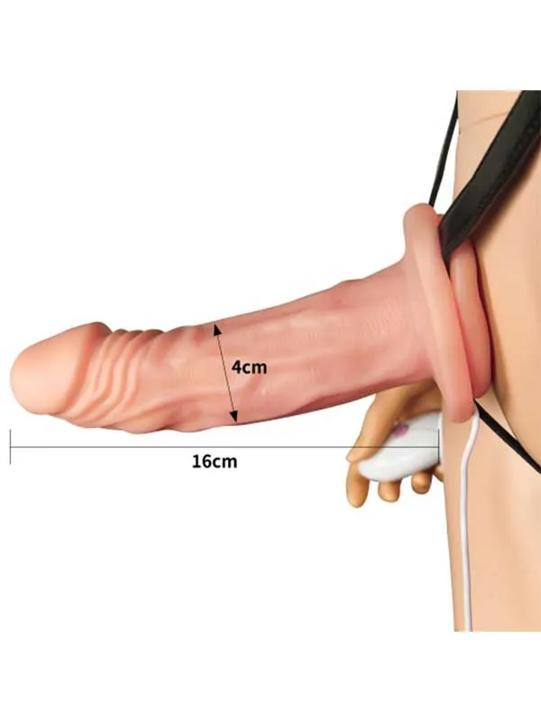 İçi Boş Belden Bağlamalı Titreşimli Penis 16.5 cm