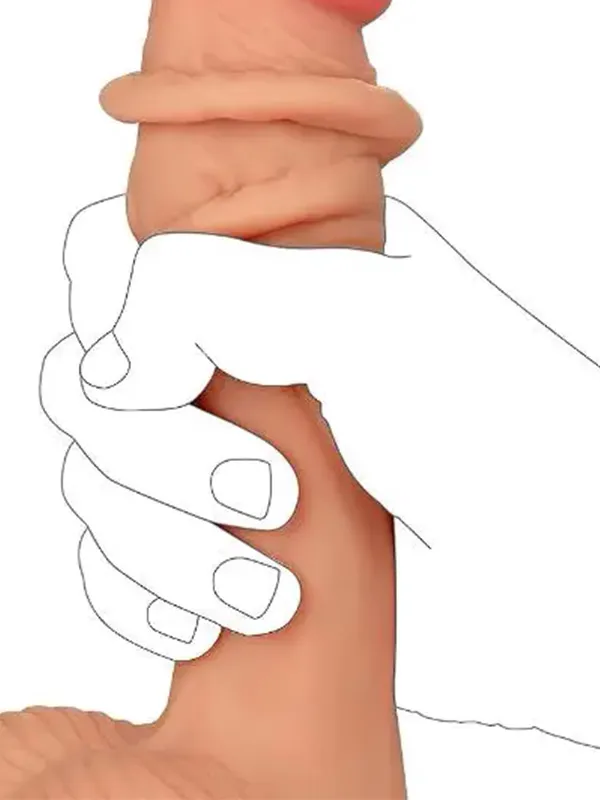 10" Dual Layer Oynar Derili Gerçekçi Penis 25 cm