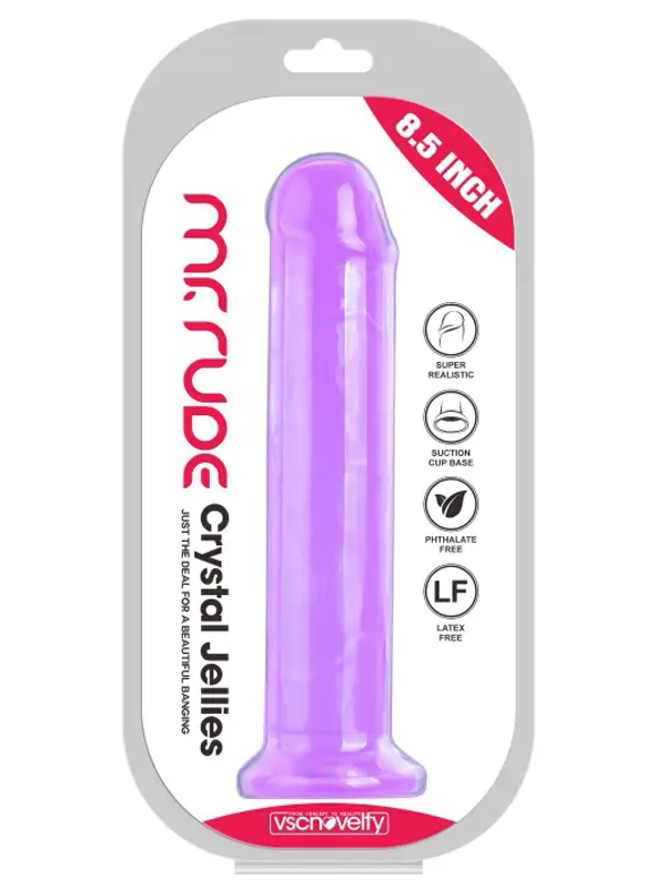 8.5" Realistik Mor Jel Dildo 21.5 cm