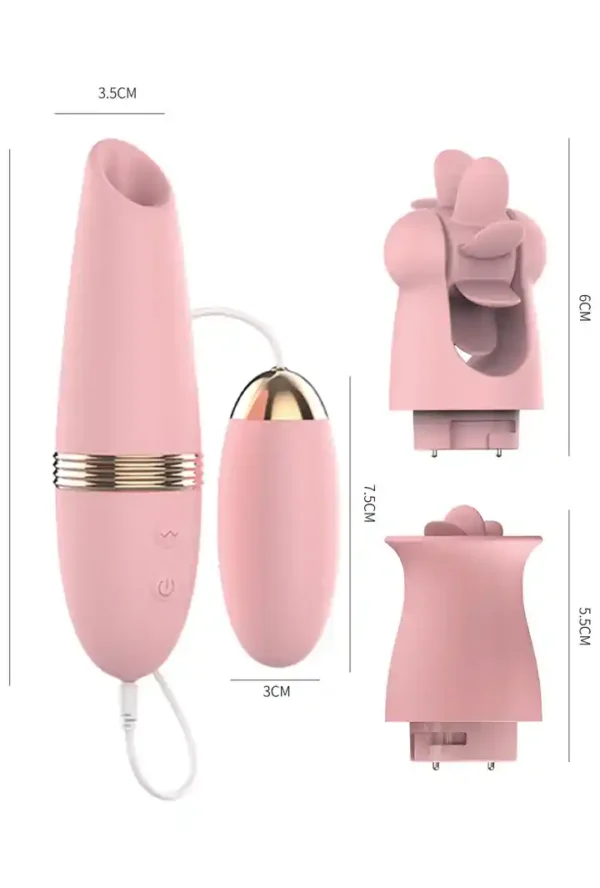 3'lü Başlık Yalama Emme ve Titreşimli Şarjlı Vibratör Seti